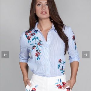 Floral embroidered button up long sleeve Marciano top